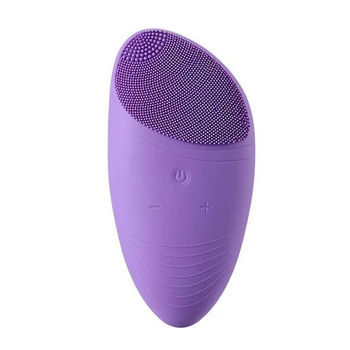 

Facial Cleansing Brush Sonic Vibration Mini Face Cleaner Silicone Deep Pore Cleaning Electric Waterproof Massage Light Purple