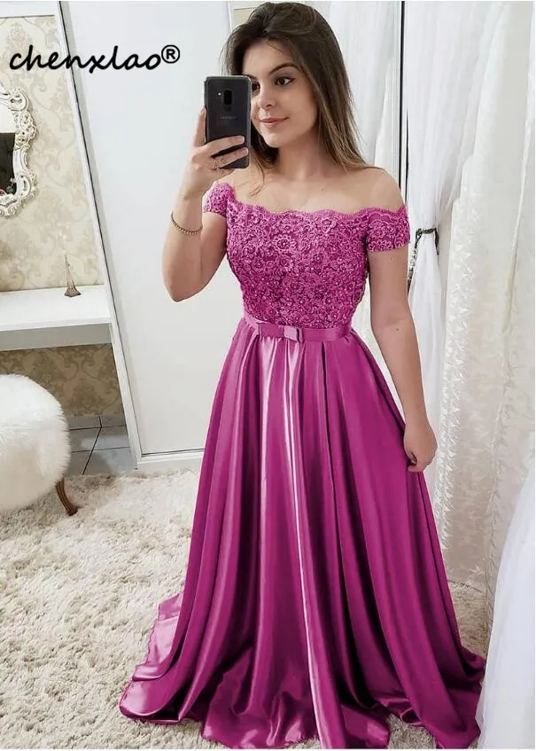 Vestidos, Длинные вечерние платья,, атласное ТРАПЕЦИЕВИДНОЕ кружевное платье с открытыми плечами, длина до пола, вечерние платья, вечернее платье