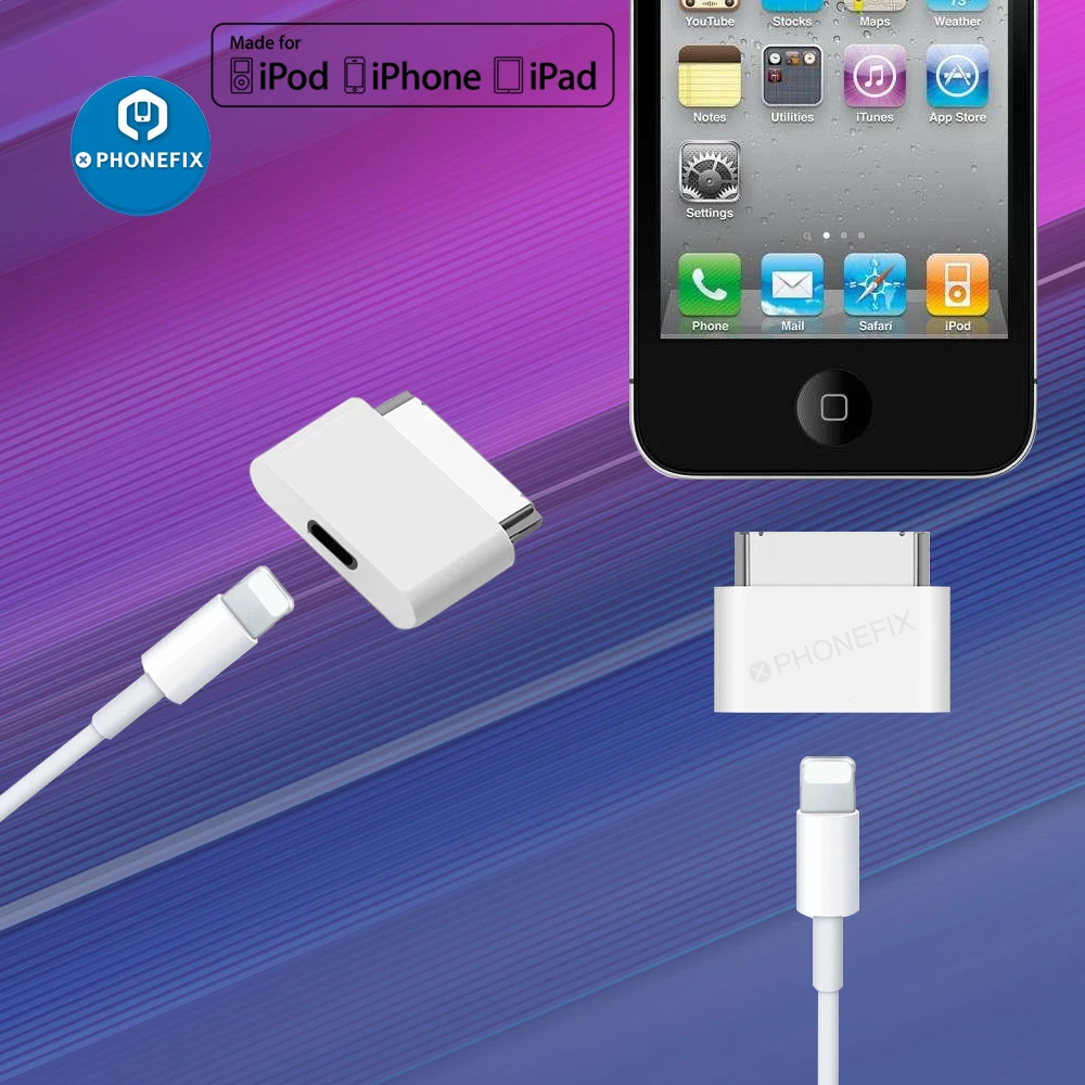

8pin Female To 30pin Male Adapter Converter For iPhone 4 4S iPad 2 3 Touch 3 4 for older 30pin i os devices