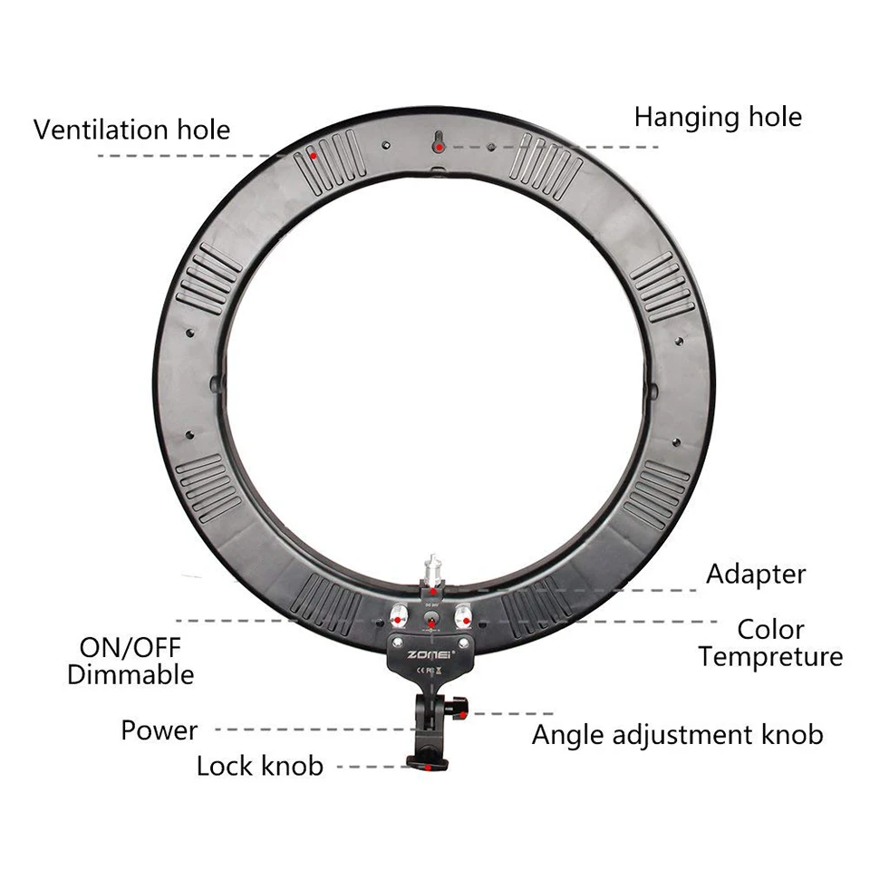  Zomei Led Makeup Light Ring Kit Photographic Lighting Camera Light Lamp With Stand For Video Shooti