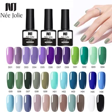 NEE JOLIE 46 сплошной цвет 8 мл гель лак для ногтей фиолетовый зеленый УФ-гель для ногтей впитывающийся лак для ногтей для украшения ногтей
