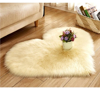 

Heart-shaped carpet living room decoration faux fur rug children room bedroom plush rug furry area carpet modern mat