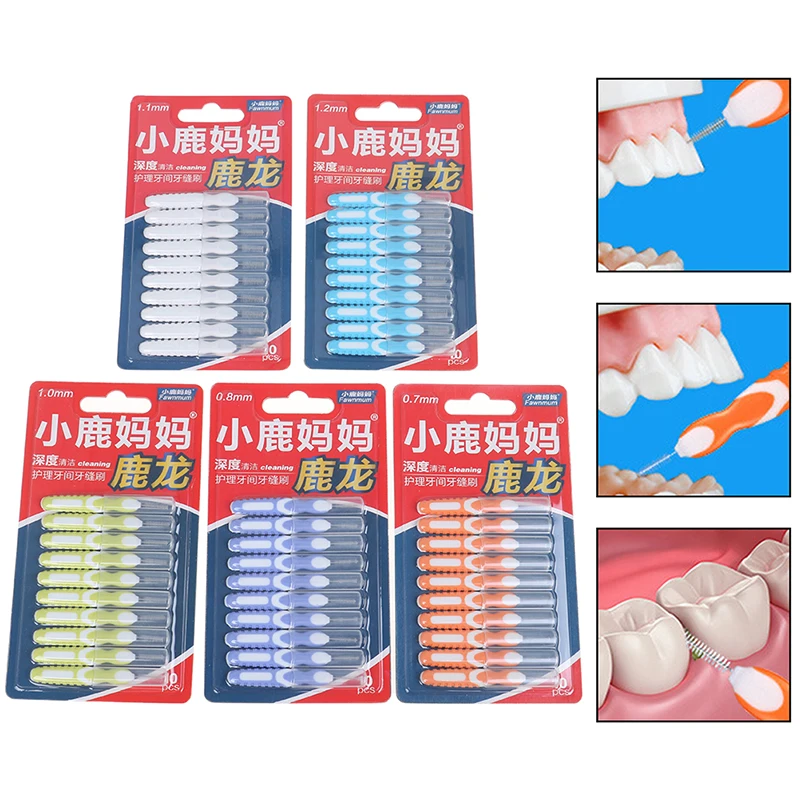 

10pcs Interdental Brush Pick Push-pull Toothpick For Adults Clean Between Teeth Cleaning Brushes Cleaning Dental Brushes Floss