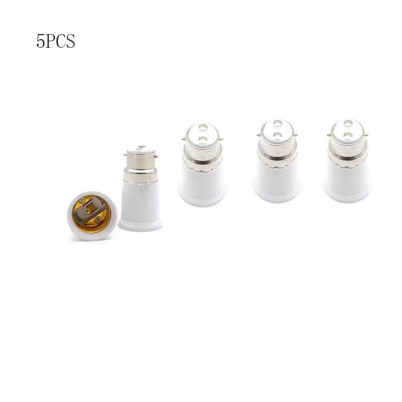 White Vosarea 5pcs Light Bulb Socket Adapter B22-E27 Lamp Holder Converter Bayonet Socket Base Light Bulb Adapter Converter 