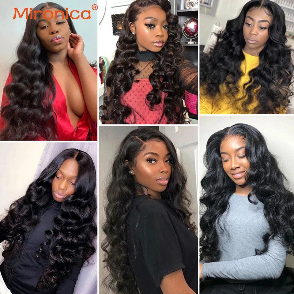 Pacotes de Onda Pacotes de Cabelo Extensões do Cabelo Mironica Cabelo Polegada Solta Brasileira 100% Humano só Remy 1 3 4 Trama Dupla 30 40 5 High Quality Apliques e perucas