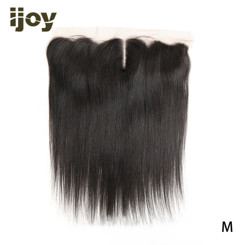 【IJOY】Straight человеческие волосы с 4x13 Кружева Фронтальные натуральные Цвет 8 "-20" M бразильские волосы Non-Волосы remy волос для наращивания