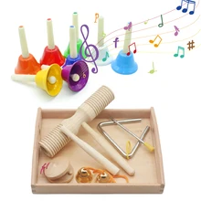 Jouets éducatifs en bois Montessori pour enfants de 1 an, matériel Musical, cloches, Instrument, cadeaux d'apprentissage précoce 