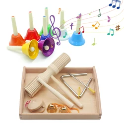 Bebê montessori material musical sinos instrumento montessori brinquedos de educação de madeira para crianças 1 anos de aprendizagem precoce presentes