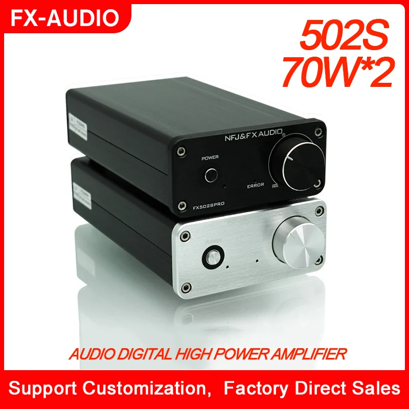 FX-Audio FX502S PRO аудио цифровой высокой Мощность усилитель Hi-Fi 2,0 домашний мини-профессиональный усилитель TPA3250 NE5532 70 Вт * 2 с адаптером