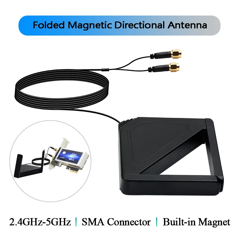 6DBi 120CM RP-SMA Wifi antenna external magnet antenna dual band 2.4GHz 5GHz for M.2 WiFi card for desktop PCIe WiFi Bluetooth card router
