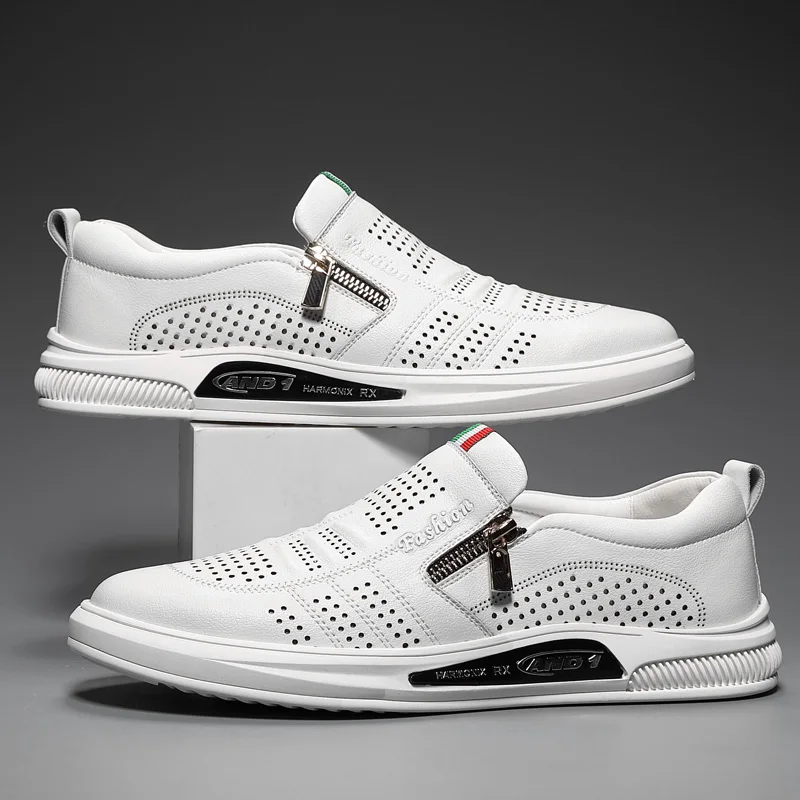 

2020 Spring Summer New Men's Loafers Comfortable Flat Casual Shoes Men Breathable Slip-On Soft Leather Driving Shoes Moccasins