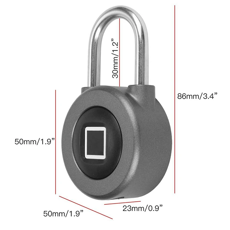 

Fingerprint Lock Electronic Smart Keyless Door Padlock Biometric Waterproof