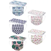 10/20/30/50pcs Flower Print Mask Adult Disposable Face Masks Mascarillas Spring Floral Masque Unisex 3-Layer Face Masks Маска 1