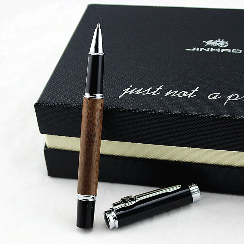 JINHAO 8802 роскошная деревянная металлическая шариковая ручка высокого качества черные чернила Ручка 0,7 мм перо Caneta канцелярские принадлежности подарочная ручка
