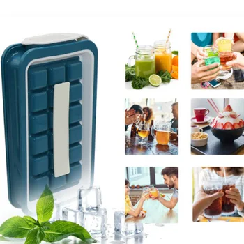 

18 Grid Takeaway Portable Folding Ice Tray Making Mold Cube Storage Box Silicone Ice Cube Maker Quick Freezer Artifact Ice Maker