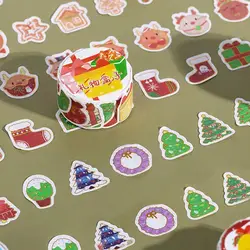 Autocollants décoratifs séries de noël, 150 pièces de ruban adhésif en papier bronzé et découpé M3f3 