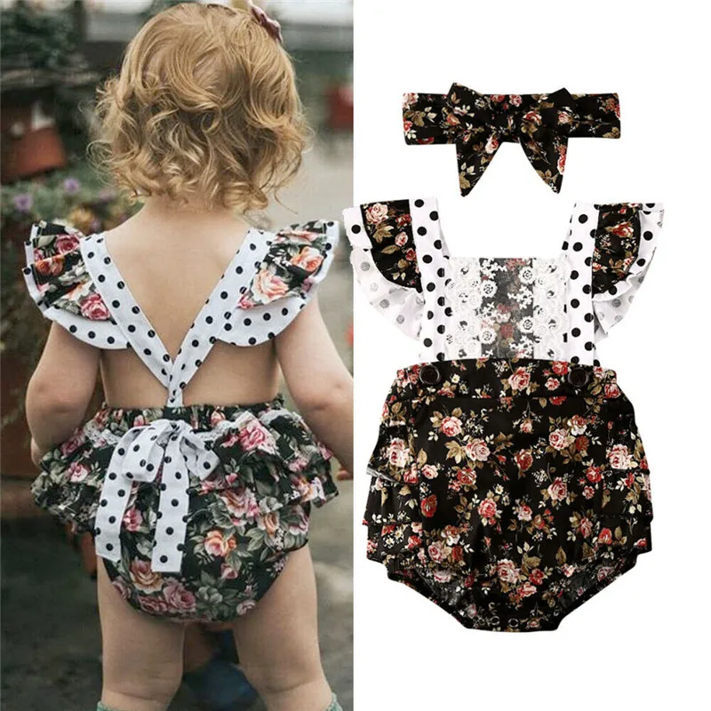 Бесплатная доставка Одежда для новорожденных девочек Кружевное боди с открытой