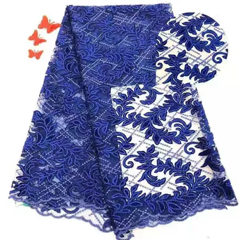 

African Net Lace Fabric 2019 Embroidered Nigerian Laces Fabrics High Quality French Tulle Lace Fabric For Women Dress