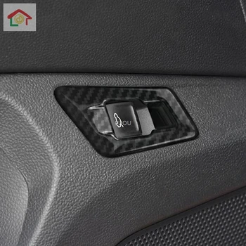 

For Volkswagen T-ROC TROC 2017 2018 2019 Carbon Fiber Car Rear Trunk Tail Box Switch Cover Trim Sticker Interior Accessories