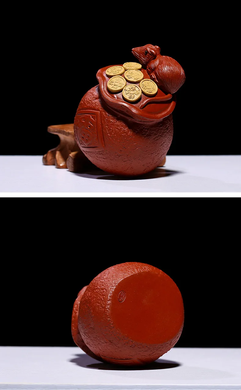 Chinese Zodiac Genus Mouse Clay Tea Ornaments from Generation Counting Money Kung Fu Tea Set Creative Mini Sculpture a Generatio