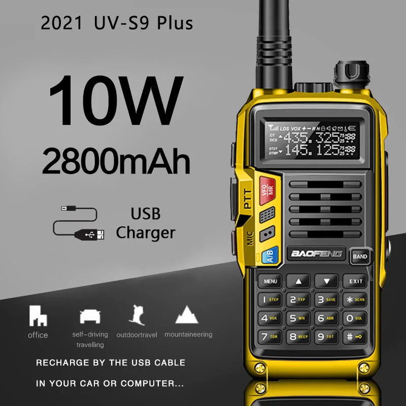 BaoFeng UV-S9 плюс мощностью 10 Вт Dual Band двухстороннее радио иди и болтай Walkie Talkie “иди