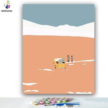 

DIY Colorings Pictures by Numbers with Colors Desert Car Landscape Picture Drawing Painting by Numbers Framed Home Canvas Modern