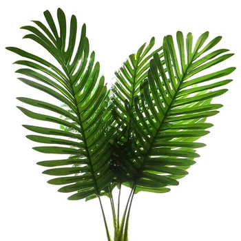 

Promotion! 6Pcs Palm Artificial Plants Leaves Faux Large Tropical Imitation Ferns for Home Garden Party Flowers Arrangement Wedd