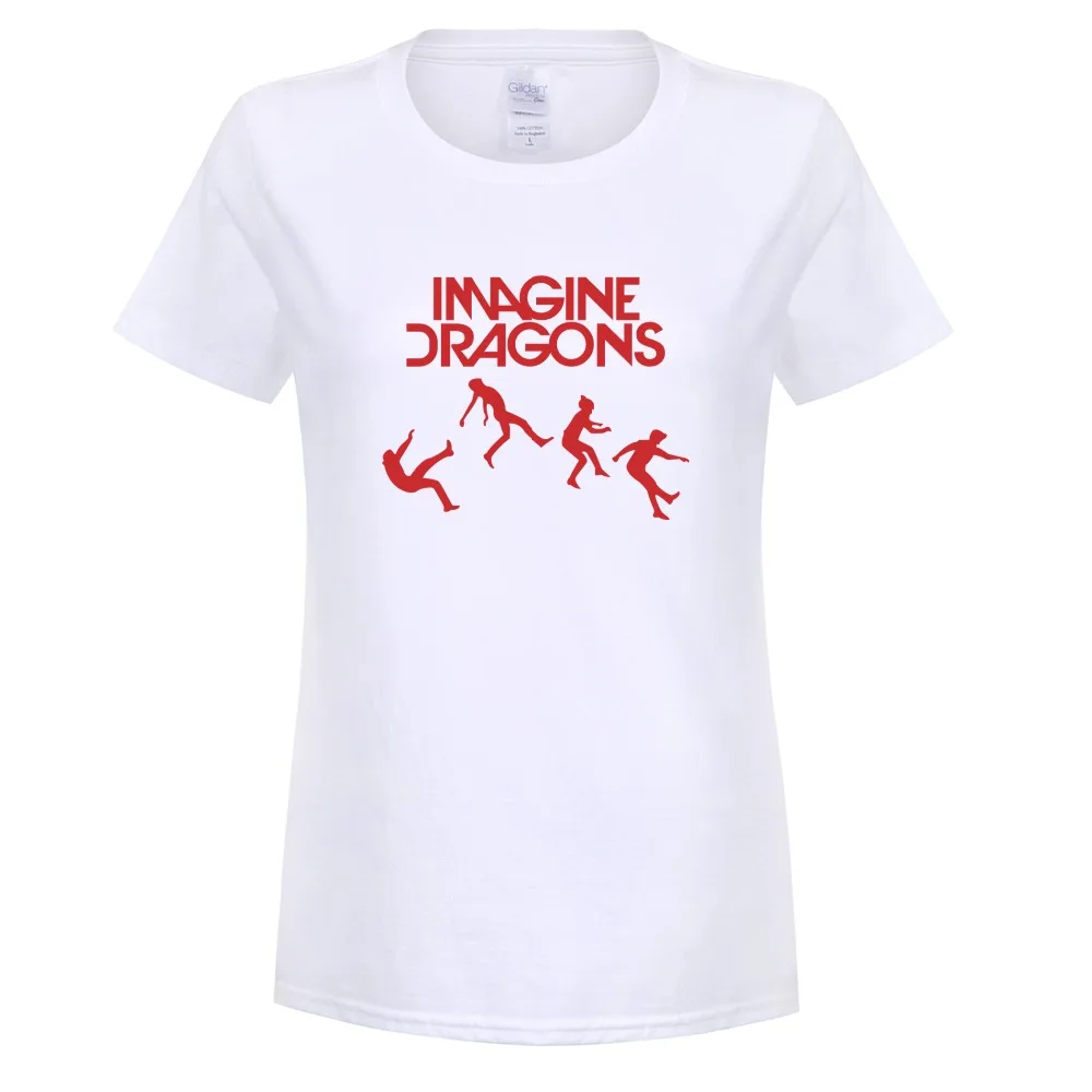 Female Tee Women T-shirt IMAGINE DRAGONS T Shirts Cotton Casual Funny Shirt For Lady Short Sleeve Woman Tops Hipster | Женская одежда