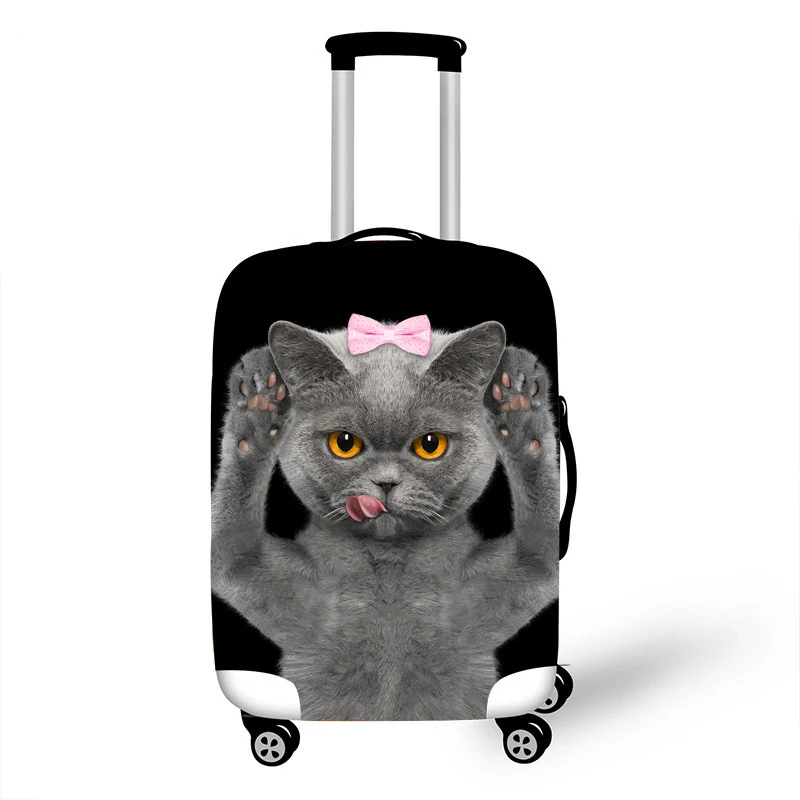 Эластичный Чемодан защитный чехол для чемодана Защитная крышка тележка Чехлы 3DTravel аксессуары с рисунком кота T10001 - Цвет: C