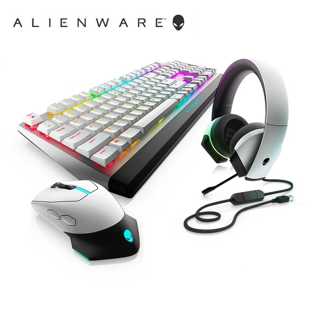 Alienware – ensemble clavier mécanique et souris, écouteurs, trois  pièces/ensemble, pour le bureau et les jeux à domicile, AW510K + AW610M +  AW510H - AliExpress