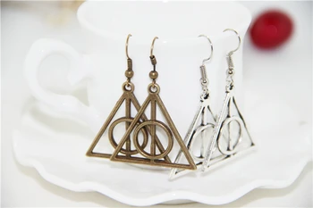 

Fashion Vintge Charm Potter Deathly Hallows Geometric Triangle Earrings Movie Jewelry For Women Gifts