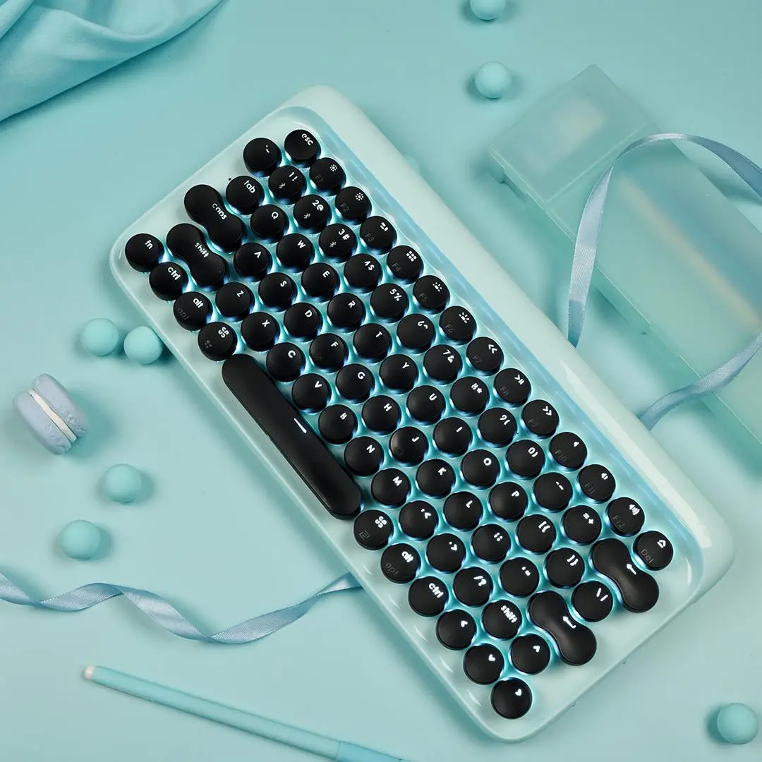 YouPin LOFREE механическая клавиатура Беспроводная Bluetooth Регулируемая подсветка синие