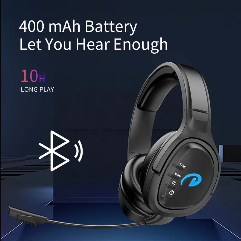 ZOP Wireless Bluetooth Headphone with Microphone Wired Cable Deep Bass Gaming Headset for PC PS4 XBOX Laptop