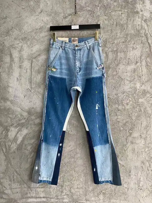 patchwork flare jeans