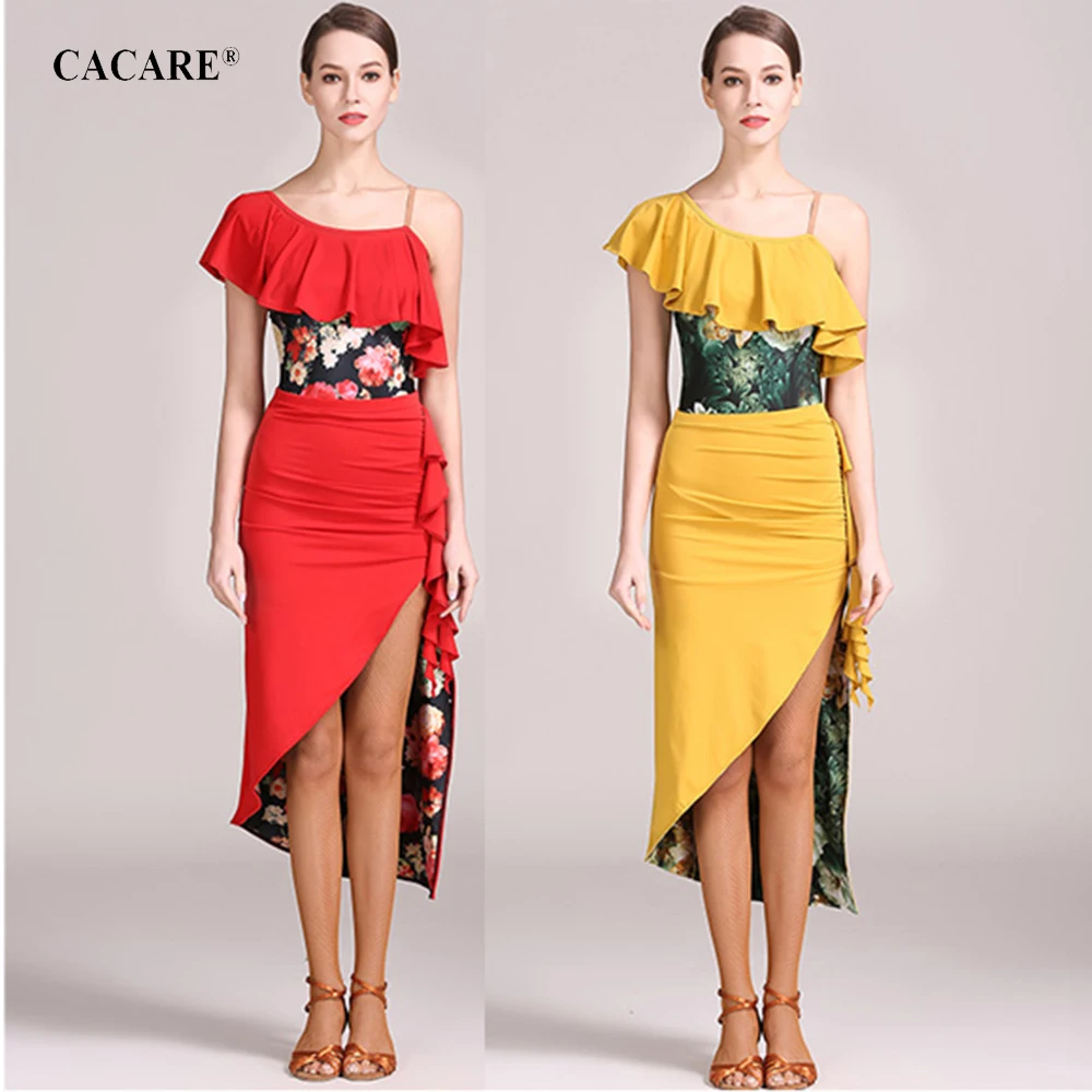 CACARE/платье для латинских танцев; Новинка; распродажа; платье для латиноамериканских танцев сальсы с бахромой; танцевальные костюмы; юбка-боди для танго; комплект из 2 предметов; 2 варианта; D0666