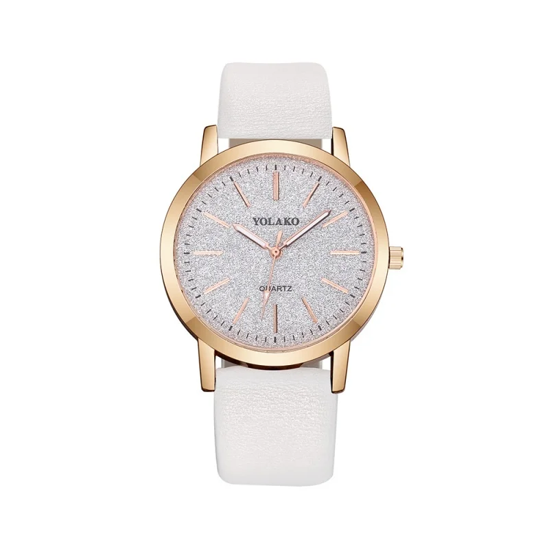 white watch 1PC Fashion Women Watches Ladies Watch Simple Leather Analog Quartz Wrist Quartz Clock for Womens Montre Femme - Цвет: white watch