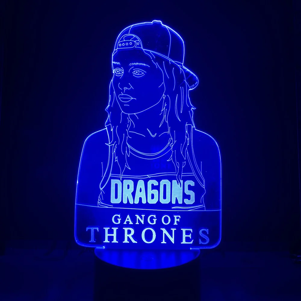 Led Night Light A Song of Ice and Fire Daenerys Targaryen Stormborn Dragon Queen 3d Optical Colorful Desk USB Dropship 3d Lamp