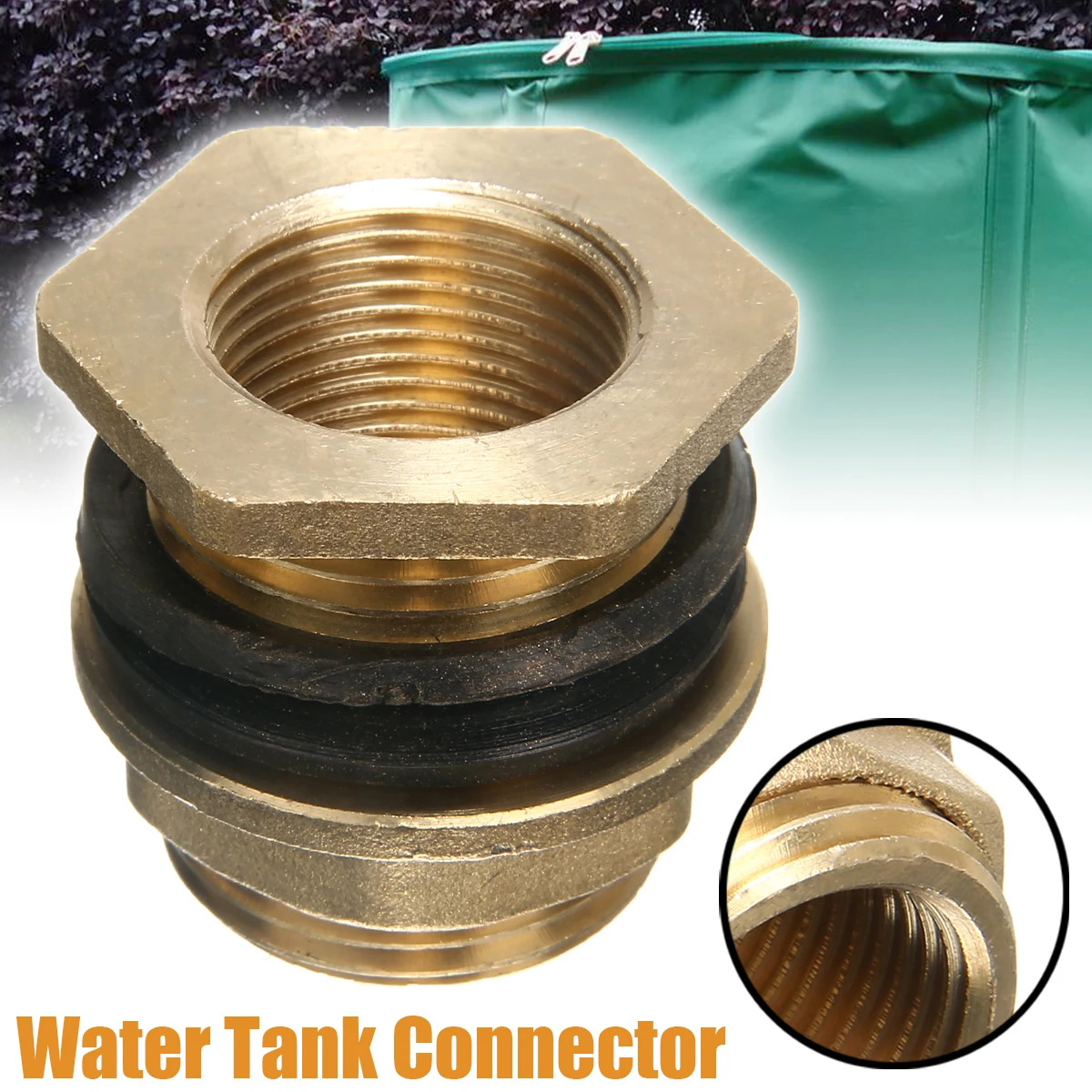 3/4" Female 1 " Male Soild Brass Water Tank Connector Garden Theaded Bulkhead Fitting Tank Hose Adapter For Watering System