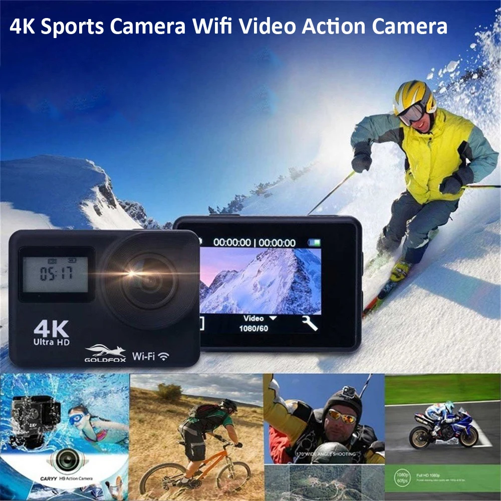 4K WiFi экшн Камера со сверхвысоким разрешением Ultra HD 2 0 "сенсорный экран Экран 12MP