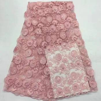 

Sequins African Mesh Emboriered Lace Fabric 2020 High quality French Tulle Net Sequins Lace Fabric For Wedding Party Dress