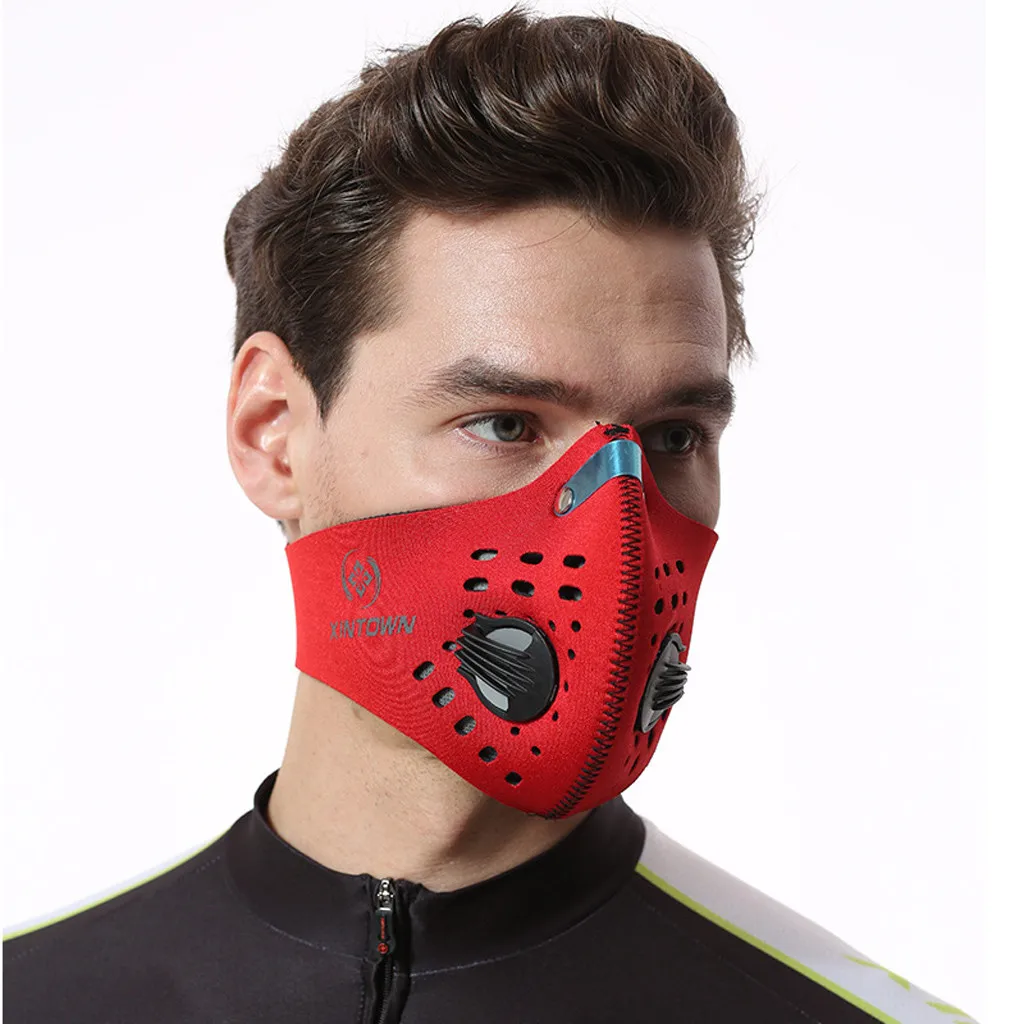 Men Sport Cycling Maske Face Maske with Filters Dust Anti Pollution Respirator Mascarillas Cosplay Accessories Blackhead