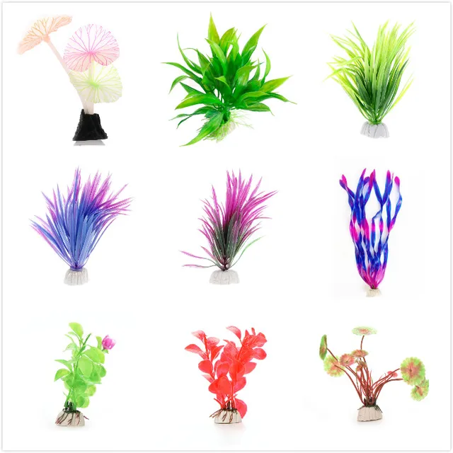 Beautiful Plastic Artificial Aquarium Plants Decoration Submersible