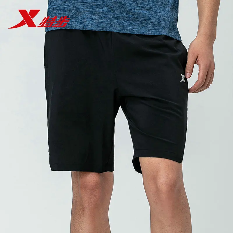 Xtep, осенние спортивные шорты, мужские спортивные брюки, мужские короткие штаны, шорты для бега, тканые дышащие 881229679121 - Цвет: black