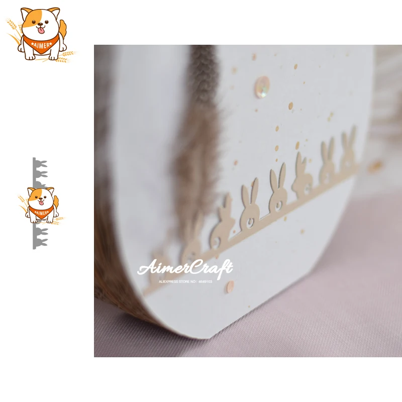 

Rabbit Animal Border Metal Cutting Dies Scrapbooking Stencil Decorative Embossing Craft Die Cuts Card Making New Dies For 2019