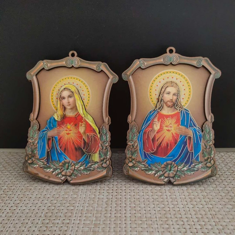 Description Picture 6 of itemChristian Catholic Relics Wood Icon Jesus Sacred Heart Virgin Mary statues ornaments home decor articulos religiosos catolico