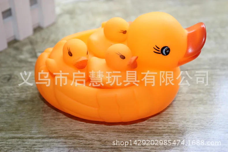 Толстый материал маленький Юниор сети утка игрушки водные игрушки младенец плавательный звук утка