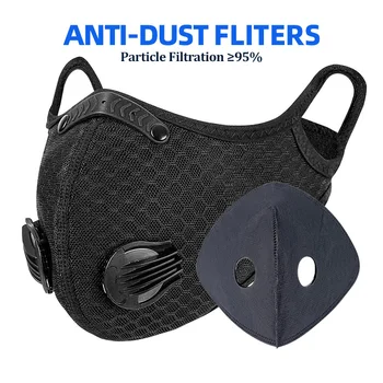 

Cycling Face Mask Antiviral Mask With Filter Anti-pollution Breathable Protection Running Sports Bicycle Bike Dust Mask