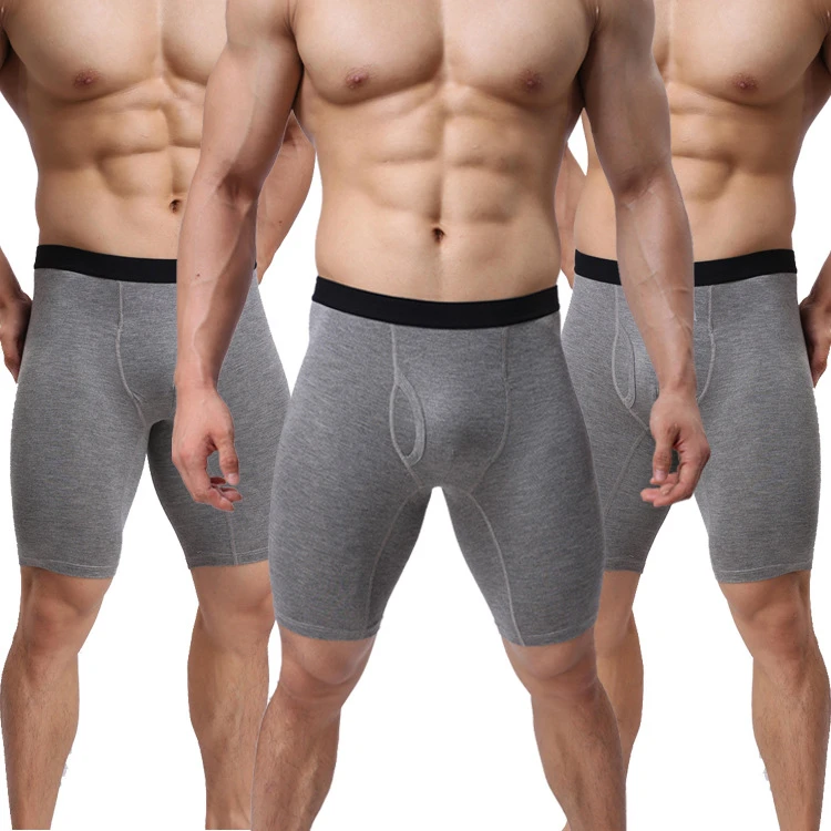 ropa interior hombre Boxeadores de los hombres largo de algodón Hombre calzoncillos Boxer pantalones cortos de hombres Mans bajo la rodilla longitud ropa de algodón Underpans|Calzoncillos| - AliExpress