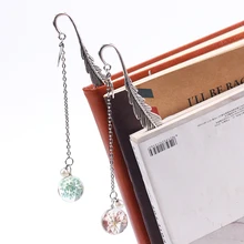 1 шт. Креативный цветочный образец Закладка Подвеска металлическая книжная Марка канцелярские товары школьные офисные принадлежности перо сушеная Закладка с цветами