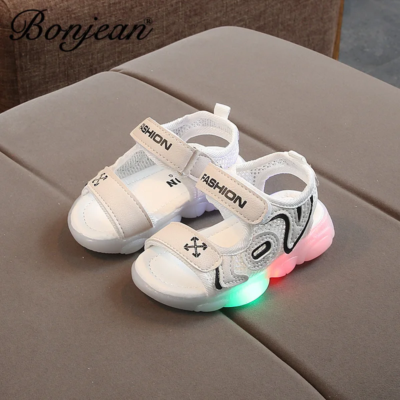 Сандалии Детские с подсветкой дышащие босоножки со светодиодной повседневная